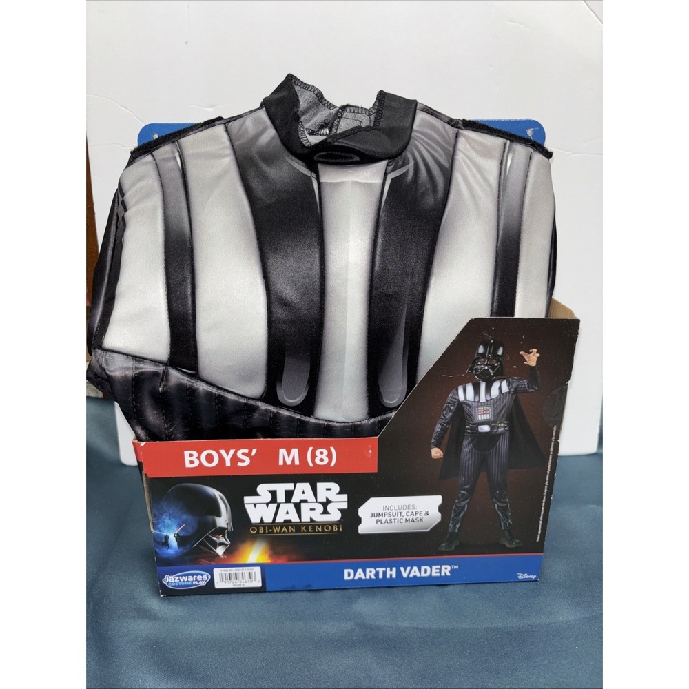 Jazwares Kids M (8) Star Wars Darth Vader Costume Jumpsuit, Cape, Mask New